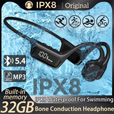 S10 Bone Conduction Bluetooth Headset IPX8 Neckband Headphones Bluetooth 5.4 Swimming Headphones 32GB Sports Earbuds Earphones